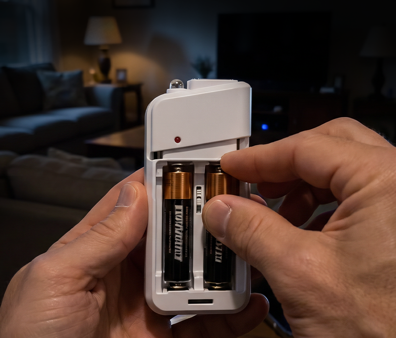 Drivs med AA-batterier