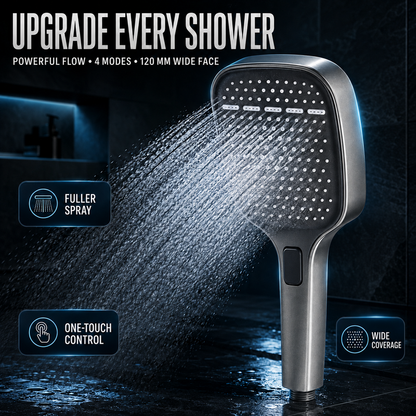 🚿 50% RABATT NU! 💦 Högtrycksduschmunstycke med 4 lägen – regn, massage, dimma & kraftspolning – vattenbesparande & enkel DIY-installation – perfekt för badrummet 🛁✨