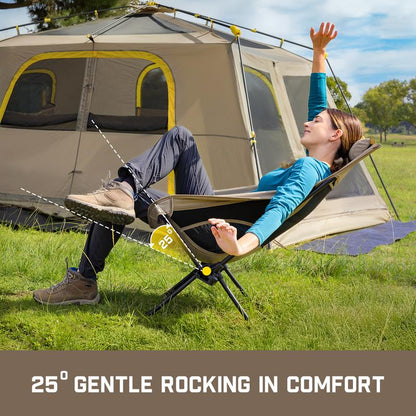 🪑 50% RABATT NU! Bärbar hopfällbar campingstol med gungfunktion – lätt, bekväm & tålig upp till 113 kg – perfekt för camping, fiske och uteplatsen ✨