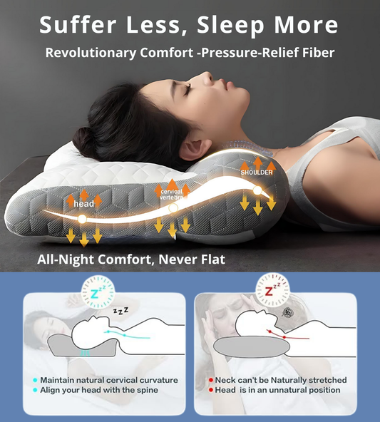 🛏️ 50% RABATT NU! Ortopedisk nacktraktionskudde – ergonomiskt stöd, minnesskum & djup nackavlastning – perfekt för bättre sömn och mindre morgonvärk ✨