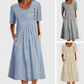 👗 50% RABATT NU! Tidlös randig midiklänning – andningsbar, smickrande & enkelt elegant – perfekt för sommarens alla tillfällen 🌊✨