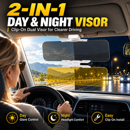 Universellt HD-solskydd för bilen med antireflexbehandling för både dag och natt