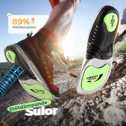 🔥⏰50 % RABATT!!!🔥Innersulor med högt fotvalvsstöd，Absorberar stötar vid varje steg och lindrar smärtan