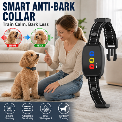 🐕 50% RABATT NU! 🔇 Smart Anti-Bark Collar for Dogs – stötfri, vibration & pip, justerbar känslighet – perfekt för skonsam och effektiv träning 🐾✨
