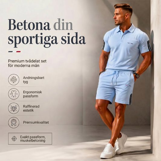 🏆SISTA DAGEN 50% REA🔥Herr Casual Kortärmad Shorts Set