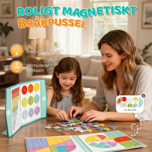 🧩 50% RABATT! 🧲 Montessori Fraktionspussel – Magnetiska Delar, Pedagogiskt & Utvecklar Matematikförståelse ✨