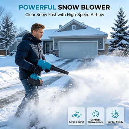 ❄️ 50% RABATT NU! 🔥 Höghastighets trådlös snöblåsare – kraftfull luftström för snabb snöborttagning – perfekt för uppfarter, gångvägar och terrasser ✨