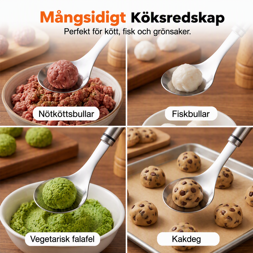 🍖 Köp 1 få 1 gratis⏰ Köttbulleformare i rostfritt stål – kreativ design, kladdfri & ergonomisk – perfekt för snabba och enkla köttbullar 🥩✨
