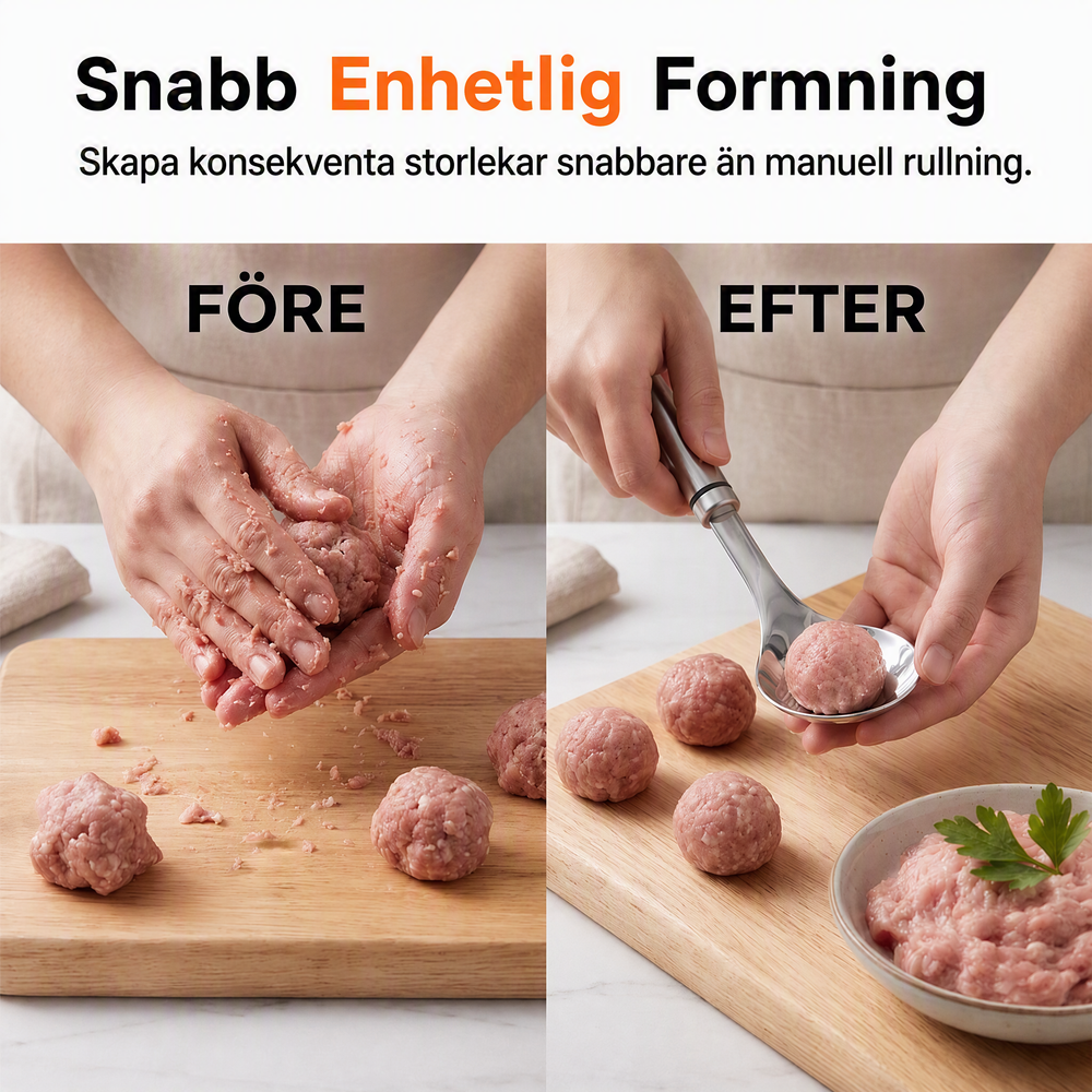 🍖 Köp 1 få 1 gratis⏰ Köttbulleformare i rostfritt stål – kreativ design, kladdfri & ergonomisk – perfekt för snabba och enkla köttbullar 🥩✨