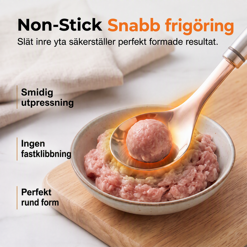 🍖 Köp 1 få 1 gratis⏰ Köttbulleformare i rostfritt stål – kreativ design, kladdfri & ergonomisk – perfekt för snabba och enkla köttbullar 🥩✨