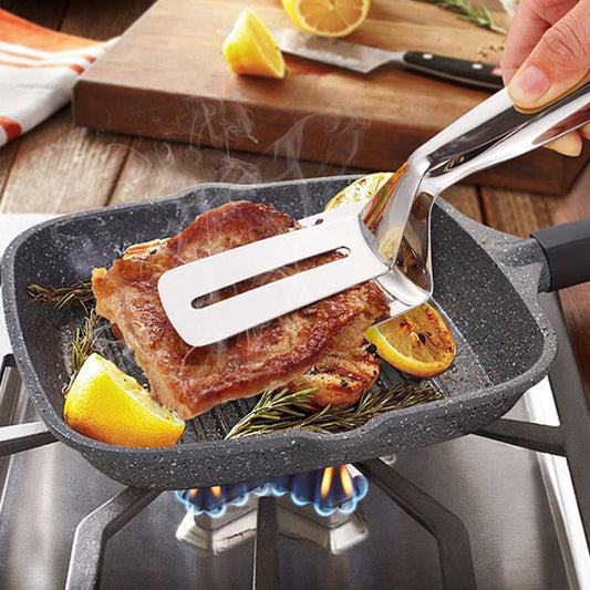 🍖🎁 KÖP 2 – FÅ 1 GRATIS! 🔥 Grillklämma i Rostfritt Stål 2-i-1 – stekspade & tång i ett – greppa, vänd och lyft med ett enda redskap ✨
