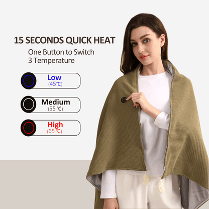 🧣 50% RABATT NU! ✨ Bärbar uppvärmd filt-sjal med dragkedja – snabbvärme, USB & mjuk fleece – perfekt för kalla dagar hemma, på kontoret och resan ☁️