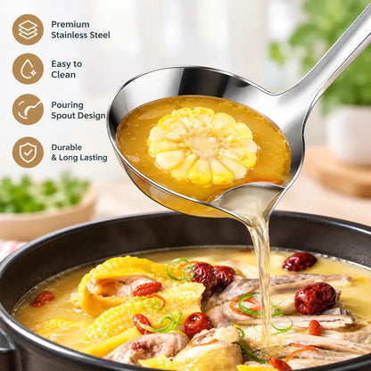 🥄 50% RABATT NU! 🍳 Oljefiltersked i rostfritt stål – separerar mat från het olja, filtrerar & minskar fett – perfekt för stekning, grytor och bufféer ✨