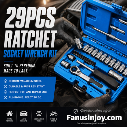 🔧 50% RABATT NU! 29‑delars spärrhylsnyckelsats – kromvanadinstål, 11 hylsor & 10 bits – perfekt för bilreparationer, hemmafix och DIY‑projekt 🛠️✨