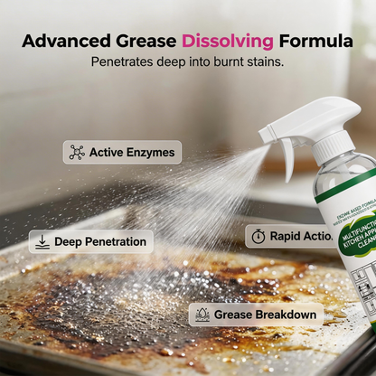 🧼 KÖP 2 FÅ 1 GRATIS! ✨ Multifunktionell rengöringsspray för köksapparater – kraftfull formel, mild mot hud & restfri – perfekt för fläktar, spisar och köksredskap 🍳🧽