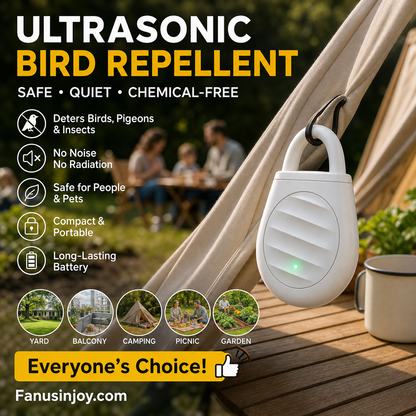 🐦 KÖP 1 – FÅ 1 GRATIS! Mini Ultrasonic Pest Repellent Keychain – kemikaliefritt, tyst & bärbart – skyddar trädgård, uteplats, camping och bil mot fåglar, insekter och vilda djur 🔑🔇