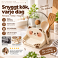 🐱 50% RABATT NU! Söt kattformad lock- & redskapshållare i keramikstil – håller lock, spatlar och skedar – skyddar spisen från fläckar och kladd ✨