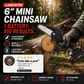 🔧 50% RABATT NU! 6‑tums sladdlös minimotorsåg med 2 batterier – kraftfull, lätt & ergonomisk – perfekt för ved, beskärning och trädgårdsarbete 🌲⚡