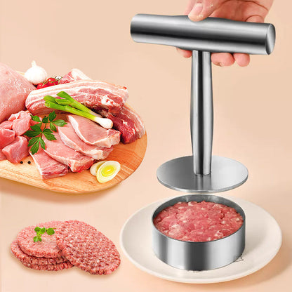 🍔 50% RABATT NU! Pressverktyg för köttfärslimpa – 304 rostfritt stål, non-stick & enkel användning – perfekt för hemlagade hamburgare och biffar 🥩✨