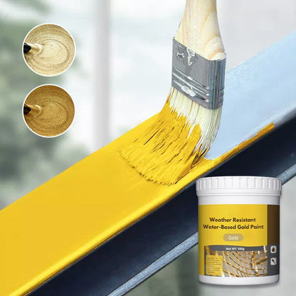 🎨 50% RABATT NU ! ✨ Väderbeständig Vattenbaserad Guldfärg – Maximal Täckning, Snabb Torkning & Lätt Applicering 🏠