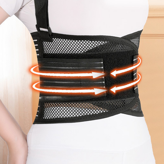 💖 50% RABATT NU! 💖 Andningsbar hållningskorrigering – lindring av ryggsmärta och magkontroll – justerbart midjebälte med 4 stålstöd & 360° elastiskt stöd ✨
