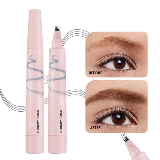 🔥 2026 HOT SALE – 50% RABATT! 🔥 Waterproof Four-Prong Brow Pencil – fyrspittad precisionsspets, vattentät & långvarig – perfekt för naturliga eller djärva ögonbryn ✨💄