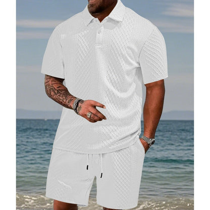 🔥49% rabatt！👕Herrkostym med diamantmönster✨Lätt att matcha, avslappnad och lös passform, mångsidig krage, ett stycke är allt du behöver för hemma eller utflykter🛋️