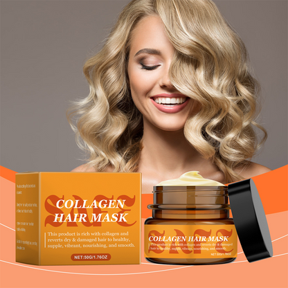 💆‍♀️ 50% RABATT NU! ✨ Kollagen hårmask för torrt och skadat hår – stärker, reparerar & återfuktar – perfekt för matt, skört och livlöst hår 💛