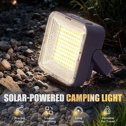 🔥 50% RABATT NU! Bärbar vattentät solcellslampa för camping – ultraljusstark, 3 ljuslägen & powerbank – perfekt för äventyr och nödsituationer 🌞🏕️