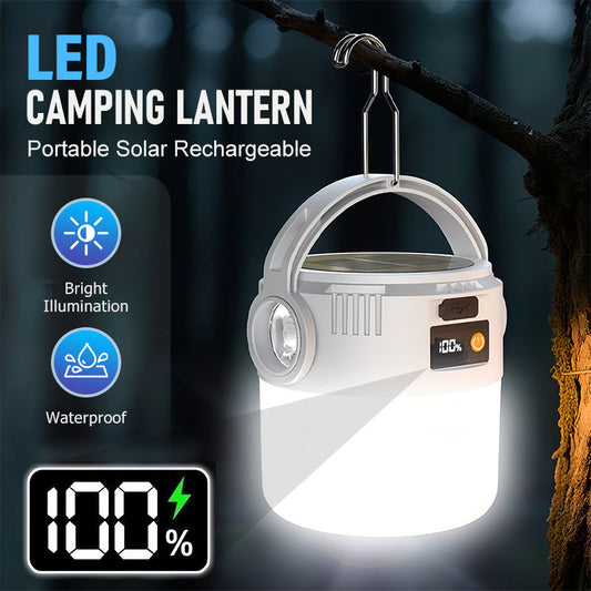 Bärbar solcellsladdbar LED-campinglykta