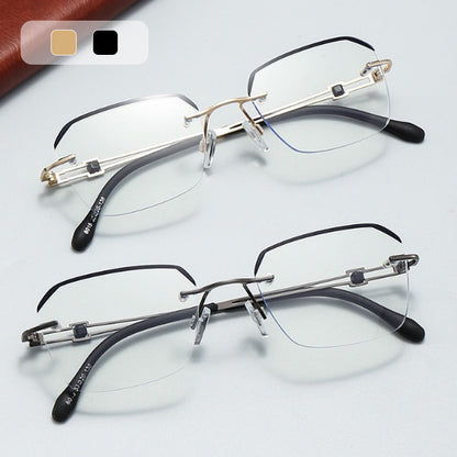 Fashionabla HD Rimless Cut Rim 0°Anti Blue Light-glasögon