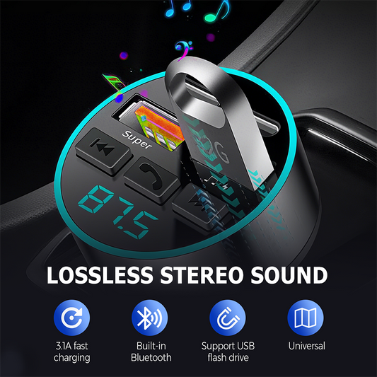 Multifunktionell Bil Bluetooth Spelare med Snabbladdning