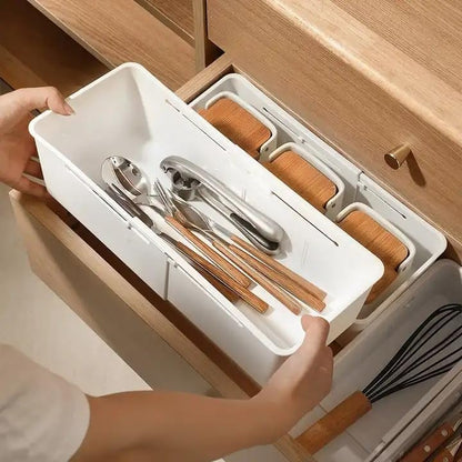 🧰 50% RABATT NU! ✨ Utvidgningsbara förvaringslådsorganisatörer – justerbar design, platssparande & elegant – perfekt för kök, badrum och hem 🏠