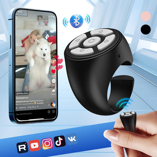 Multifunktionell Bluetooth Finger Ring Fjärrkontroll