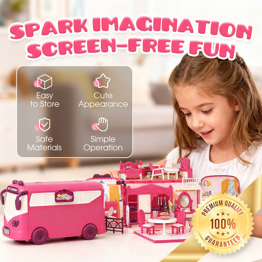 2-i-1 portabel resebuss för dockhus