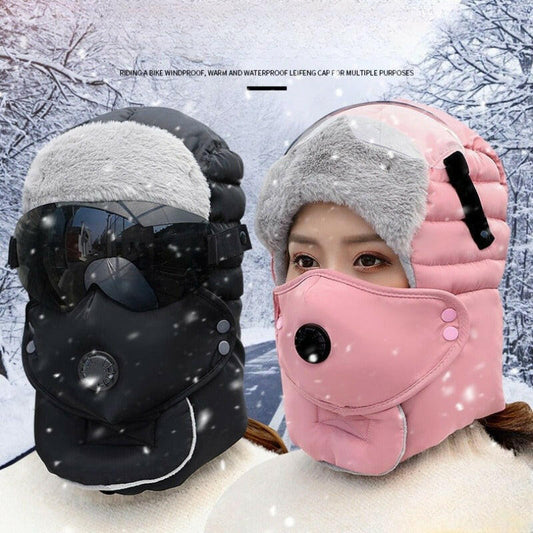 🧢 50% RABATT NU! ✨ Termisk hatt med avtagbar andningsventilmask - vindtät fleece med justerbar rem för extremt kylaskydd ❄️🔒