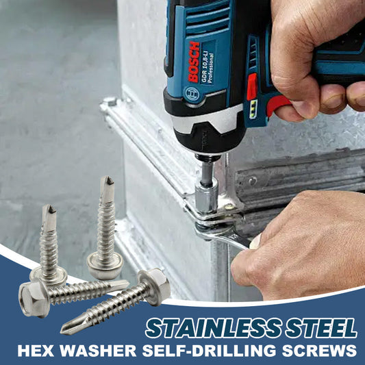 Rostfritt stål sexkantsbricka självborrande skruvar