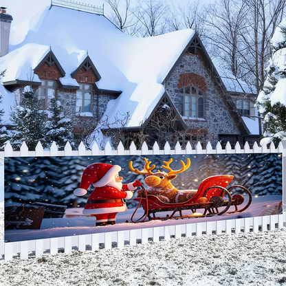 🎄 50% RABATT! ✨ JULBANNER FÖR UTOMHUS - Väderbeständig med Festlig Belysning, Snabb Monterning med Ställning, Perfekt för Trädgård och Fasad 🏡🎅