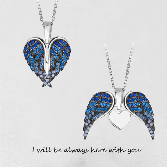 Angel Wing hjärta halsband