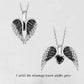 Angel Wing hjärta halsband