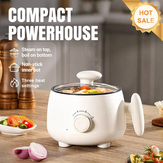 Bärbar multifunktionell elektrisk gryta med non-stick-beläggning