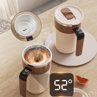 ☕ 50% RABATT NU! 400 ml smart självrörande kaffemugg – automatisk magnetisk omrörning, LCD-temperaturdisplay & USB-C – perfekt för kaffe, proteinpulver och resan ✨
