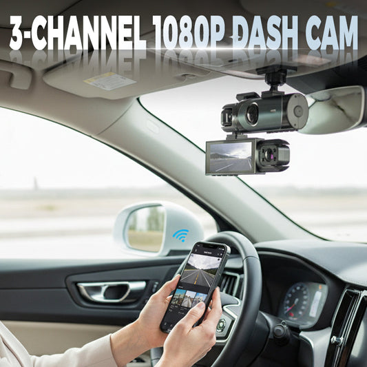 🚗 50% RABATT NU! 3‑kanals 1080P bilkamera – front, kupé & bak – dold kabelföring, nattseende & 24‑timmars parkeringsövervakning 📹✨