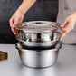 🥣 50% RABATT NU! Multifunktionell behållare i rostfritt stål från Tyskland – 3‑delat set – perfekt för siktning, rivning & förvaring – livsmedelsklassat 201 rostfritt stål 🍽️✨