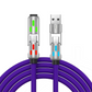 ⚡ 50% RABATT NU!🌈 Universell RGB 4-i-1 Snabbladdningskabel – 240W PD & Flytande Silikon – Hållbar 480Mbps Data Sync Sladd 🔌