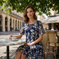 👗 50% RABATT 🌸 | Kortärmad A-linje Festklänning – Blommönster & Dubbel Chiffong