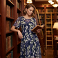 👗 50% RABATT 🌸 | Kortärmad A-linje Festklänning – Blommönster & Dubbel Chiffong