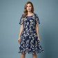 👗 50% RABATT 🌸 | Kortärmad A-linje Festklänning – Blommönster & Dubbel Chiffong