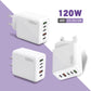 120 W snabbladdare med 5 porta