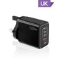 120 W snabbladdare med 5 porta